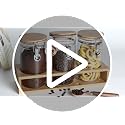 Glass Protein Powder Jars Set with Spoons & Rack - view 7