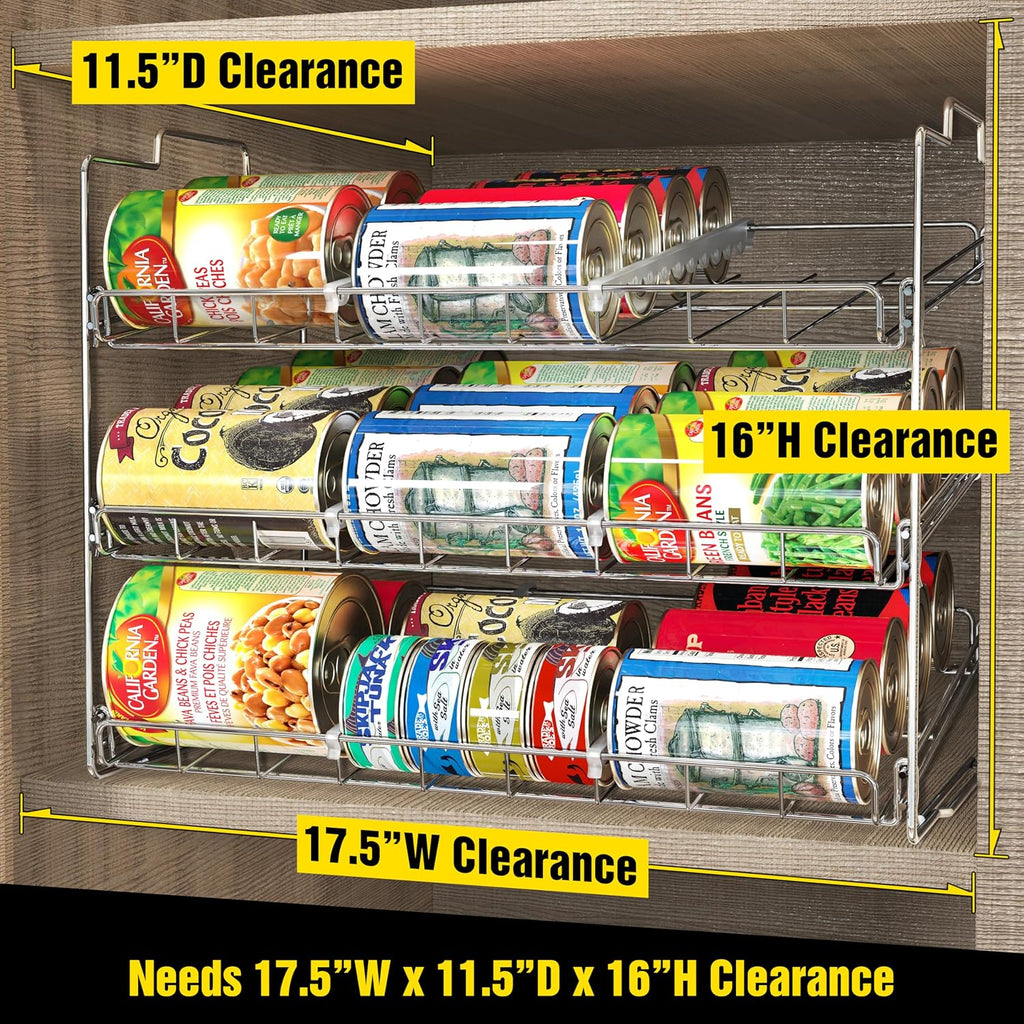 Stackable Can Rack Organizer Holds Up to 36 Cans, Chrome | for Kitchen and Pantry - view 4