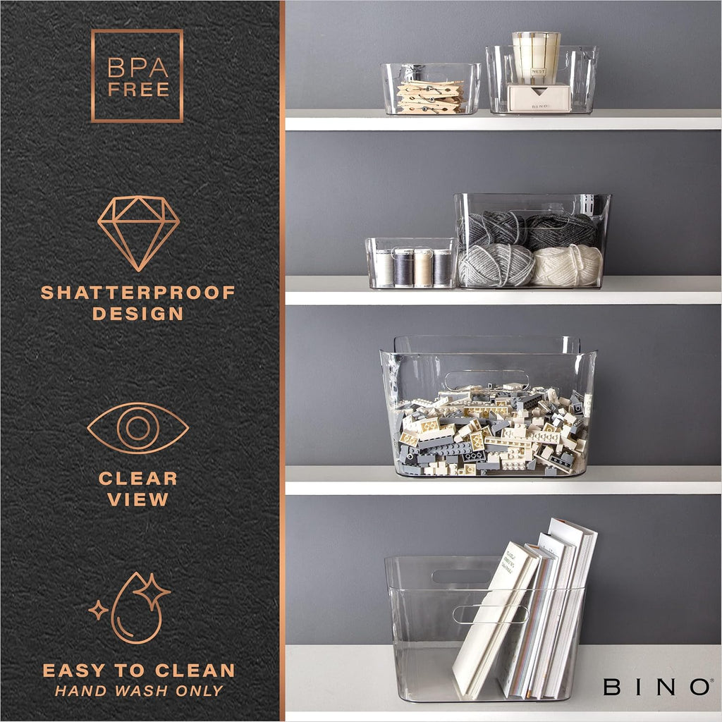 BINO | Plastic Organizer Bins, Small - 4 Pack | The SOHO Collection | Multi-Use Plastic Bin | Pantry & Freezer Organizer Bin | Storage Containers | Bins for Home & Kitchen Org - view 7