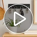 Key Holder Wall Mount, Key Rack with 4 Hooks for Wall/Door Mounted Metal Keys Rail Hanger, 2 Installation Options Self Adhesive or Screws, Black - view 7