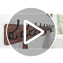Rustic Coat Rack Wall Mount, 5 Hooks, 17 Inch, Solid Wood, Brown - view 7