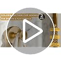 2 Pcs Gold Suction Cup Hooks for Shower, 11 lb, Removable (Gold) - view 7