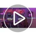 39" Wide LED Gaming Floating Shelves, 5 Tier Wall Mounted Shelves with 2 Removable Glass Shelves, Coffee Bar Rack with 8 Hooks, Display Rack for Wall Storage for Gaming Room, Black - view 7