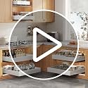 4Pack Expandable Pull Out Cabinet Organizer 21"Deep with Raising Pad for Framed Cabinets,Slide Out Drawers with 4pcs Divider Racks,Roll Out Shelves Adhesive,Adjustable Width 12.05"-20.4"White - view 7