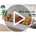 12 PACK (3 Szie) Small Wire Storage Baskets for Organizing,Pantry Organization Bins for Cabinets, Metal Basket for Kitchen, Bathroom Organizer (Black) - view 7